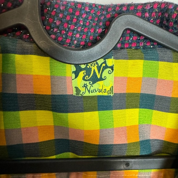 Nuvula Womens M Reversible Tweed Plaid Wool Blend Cropped Jacket - Picture 4 of 6